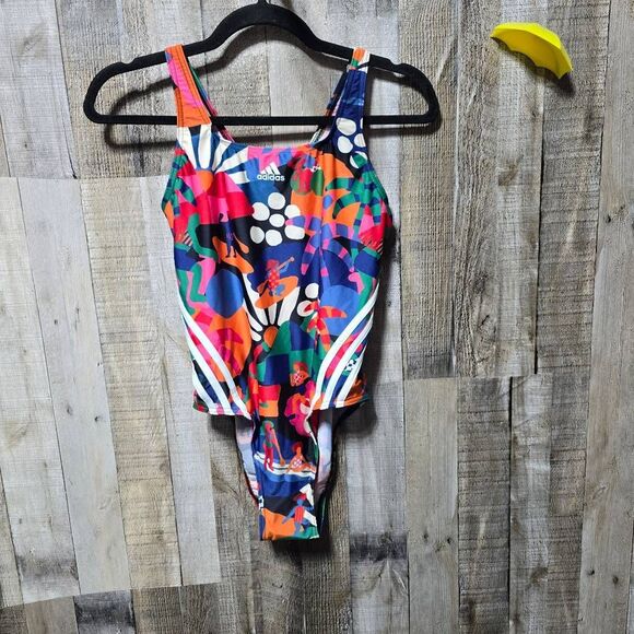 Adidas Farm Rio Abstract Floral One Piece Swimsuit NWT - Picture 2 of 9